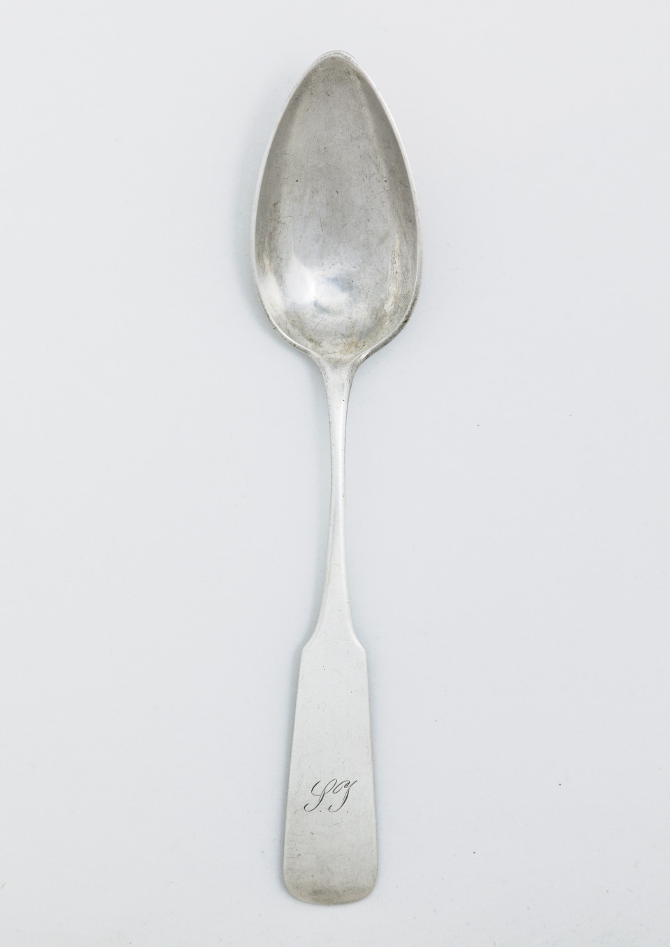 Łyżka srebrna półmiskowa - Emil Radke, Warszawa, 2 ćw. XIX w.