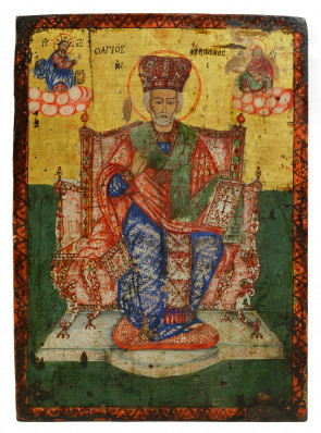 Ikona - Święty Mikołaj, Grecja, XIX w.