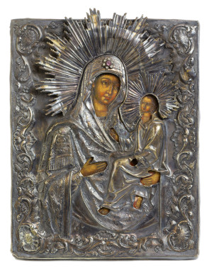 Ikona - Matka Boska Tychwińska, Petersburg 1850